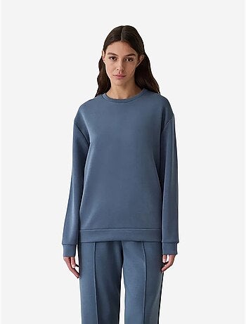 Sweatshirt court oversize à col rond en modal penti