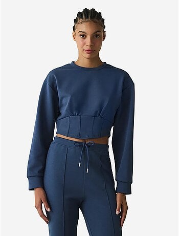 Sweatshirt crop à col rond belle line penti