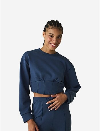 Sweatshirt crop à col rond belle line penti