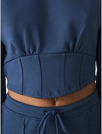 Sweatshirt crop à col rond belle line penti