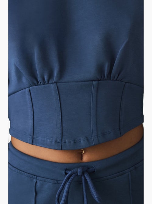 Sweatshirt crop à col rond belle line penti - Kiabi Sweatshirt crop à col rond belle line penti - Kiabi