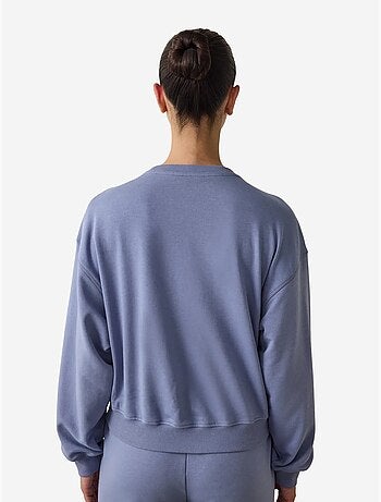 Sweatshirt crop oversize curvy edge à col rond penti