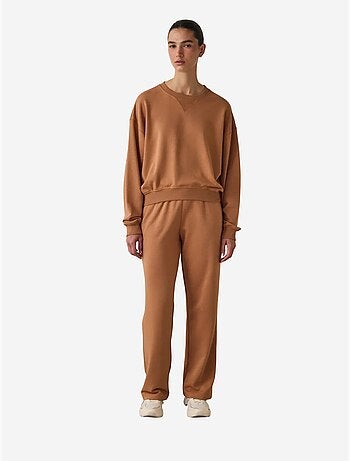 Sweatshirt crop oversize curvy edge à col rond penti