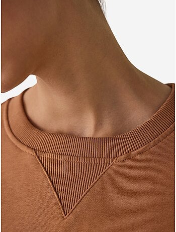 Sweatshirt crop oversize curvy edge à col rond penti