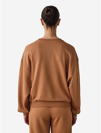 Sweatshirt crop oversize curvy edge à col rond penti
