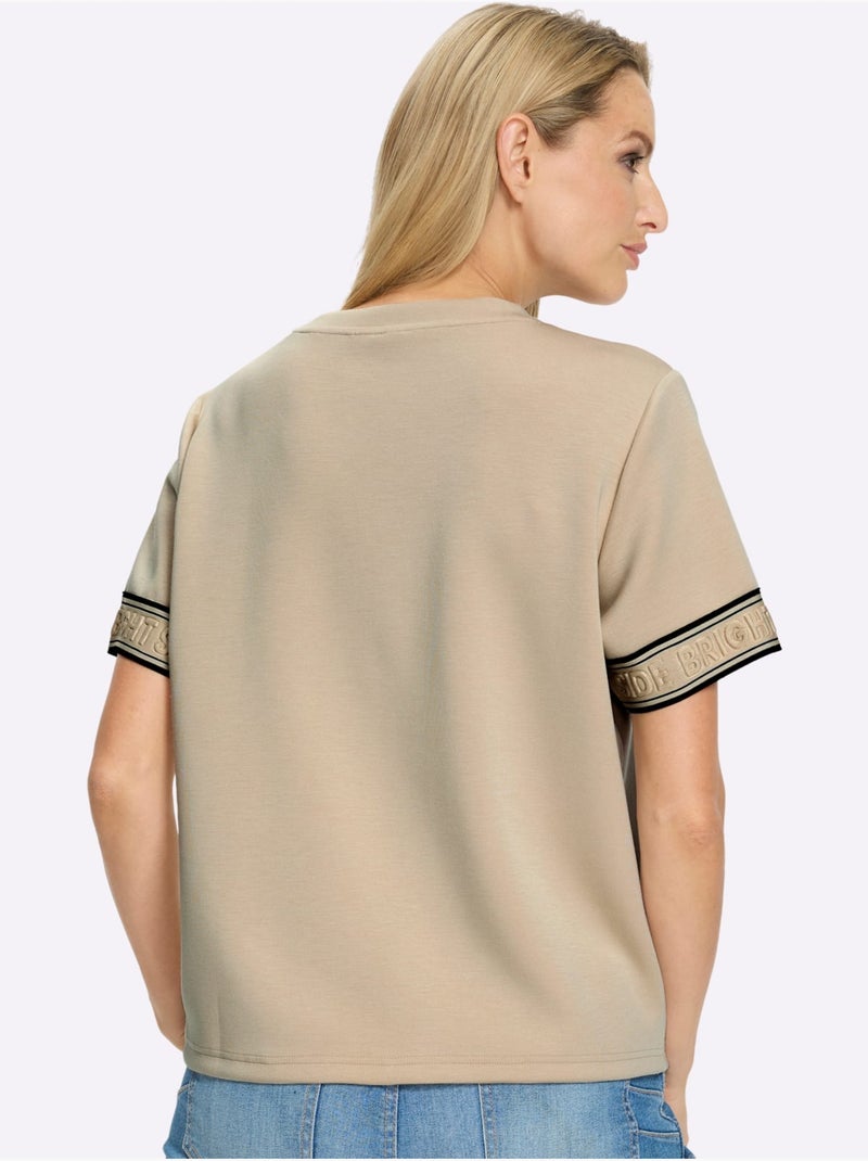 Sweatshirt Détail Décoratif à L'aspect 3d - Taille Standard - Helline Sable - Kiabi