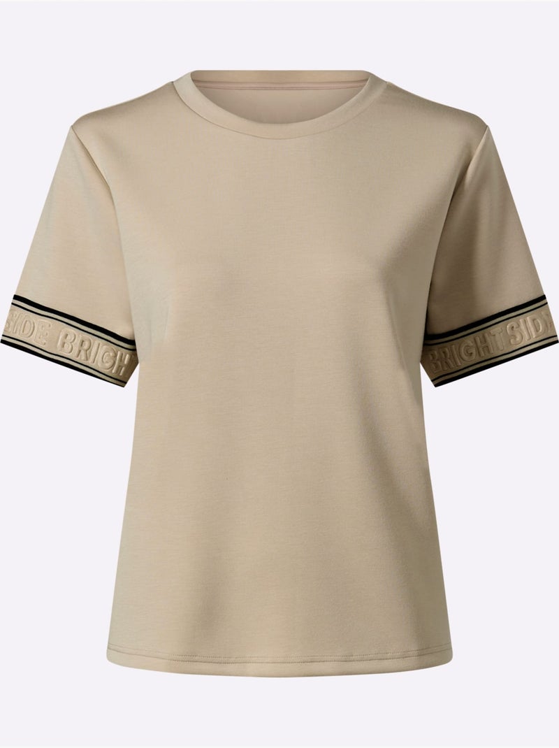 Sweatshirt Détail Décoratif à L'aspect 3d - Taille Standard - Helline Sable - Kiabi