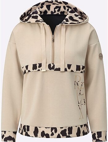 Sweatshirt détails léopard décoratifs - taille standard - helline