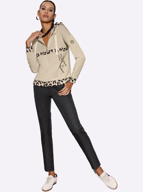 Sweatshirt Détails Léopard Décoratifs - Taille Standard - Helline - Kiabi Sweatshirt Détails Léopard Décoratifs - Taille Standard - Helline - Kiabi