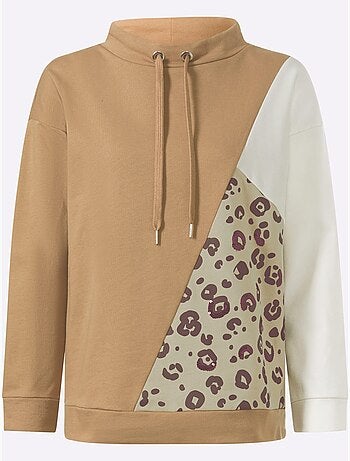 Sweatshirt détails léopard décoratifs - taille standard - helline