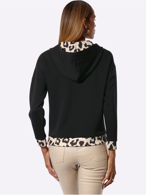 Sweatshirt Détails Léopard Décoratifs - Taille Standard - Helline - Kiabi