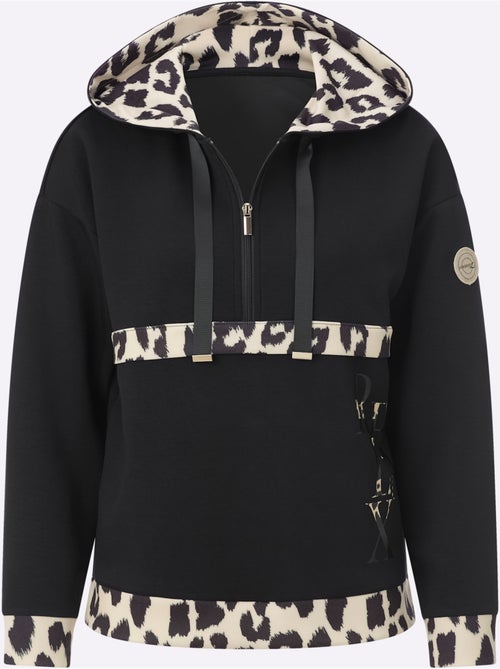 Sweatshirt Détails Léopard Décoratifs - Taille Standard - Helline - Kiabi