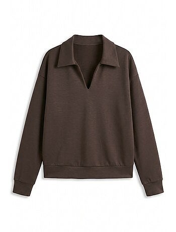 Sweatshirt doux texturé à col polo hiccup