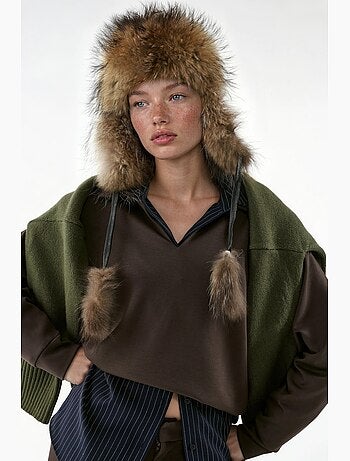 Sweatshirt doux texturé à col polo hiccup