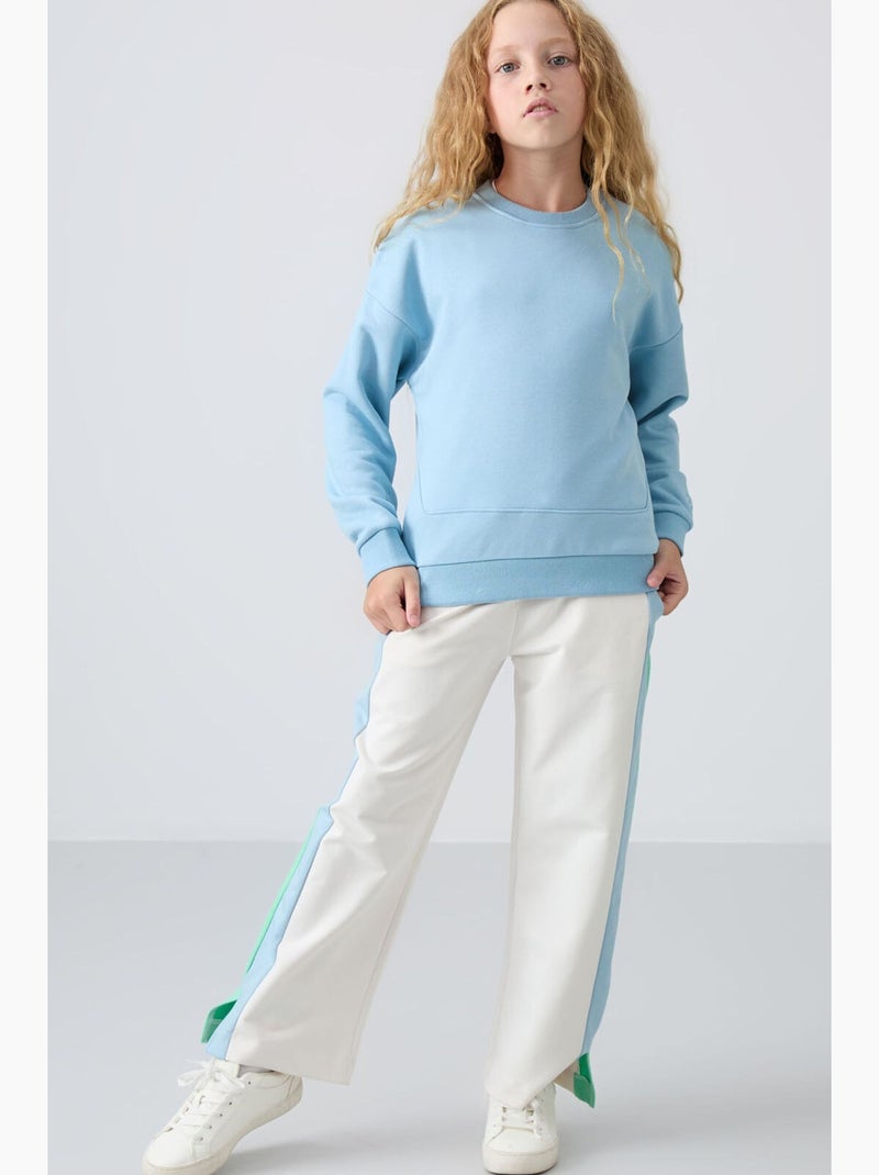 Sweatshirt en coton mélangé tommy Bleu ciel - Kiabi