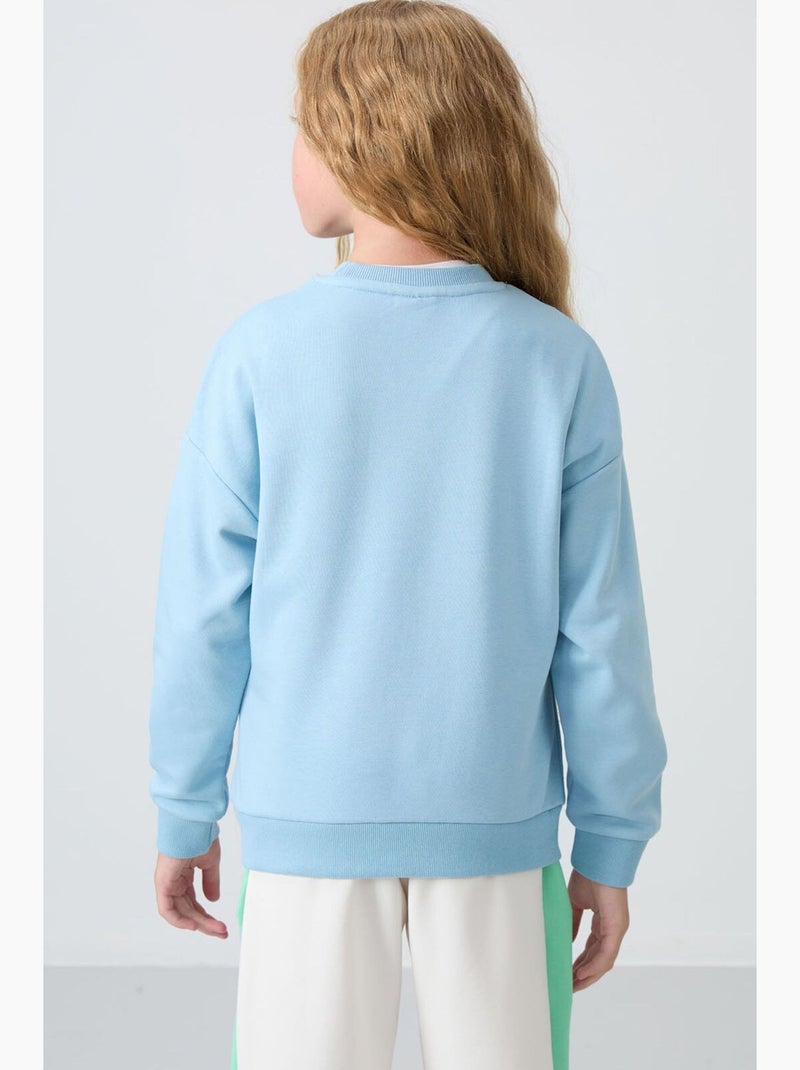 Sweatshirt en coton mélangé tommy Bleu ciel - Kiabi