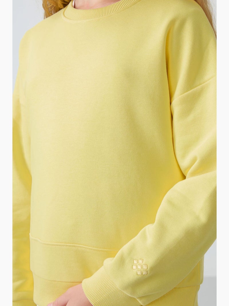 Sweatshirt en coton mélangé tommy Jaune citron - Kiabi