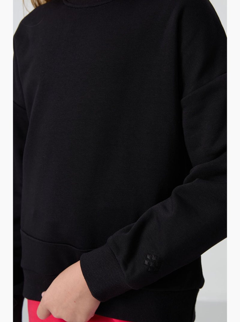 Sweatshirt en coton mélangé tommy Noir - Kiabi