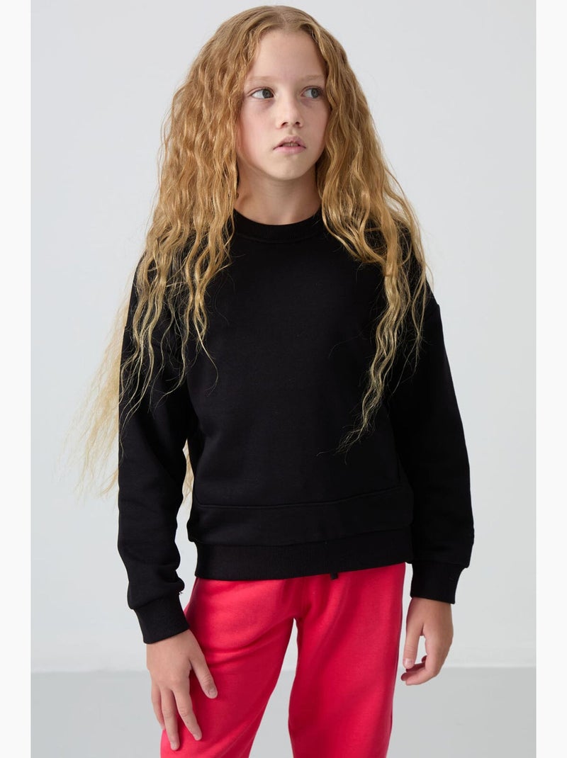 Sweatshirt en coton mélangé tommy Noir - Kiabi