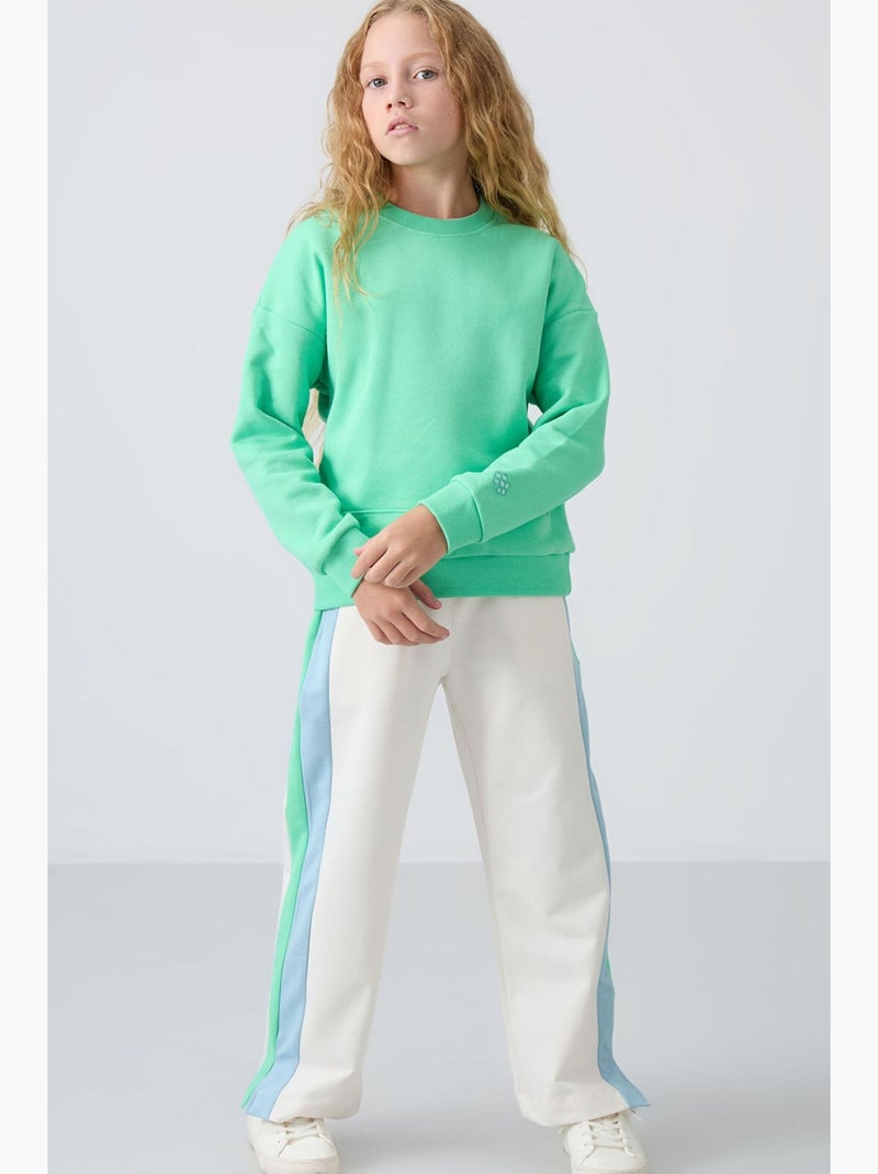 Sweatshirt en mélange de coton tommy Menthe/Rose Clair - Kiabi