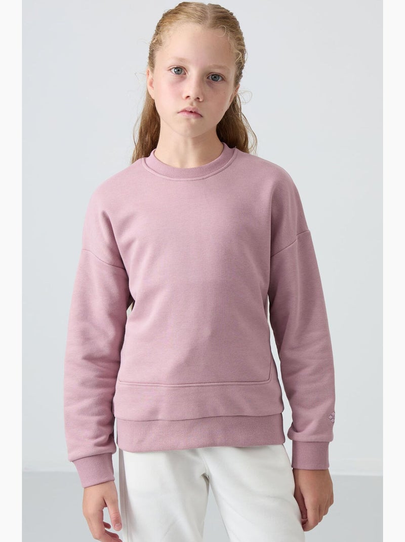 Sweatshirt en mélange de coton tommy Menthe/Rose Clair - Kiabi