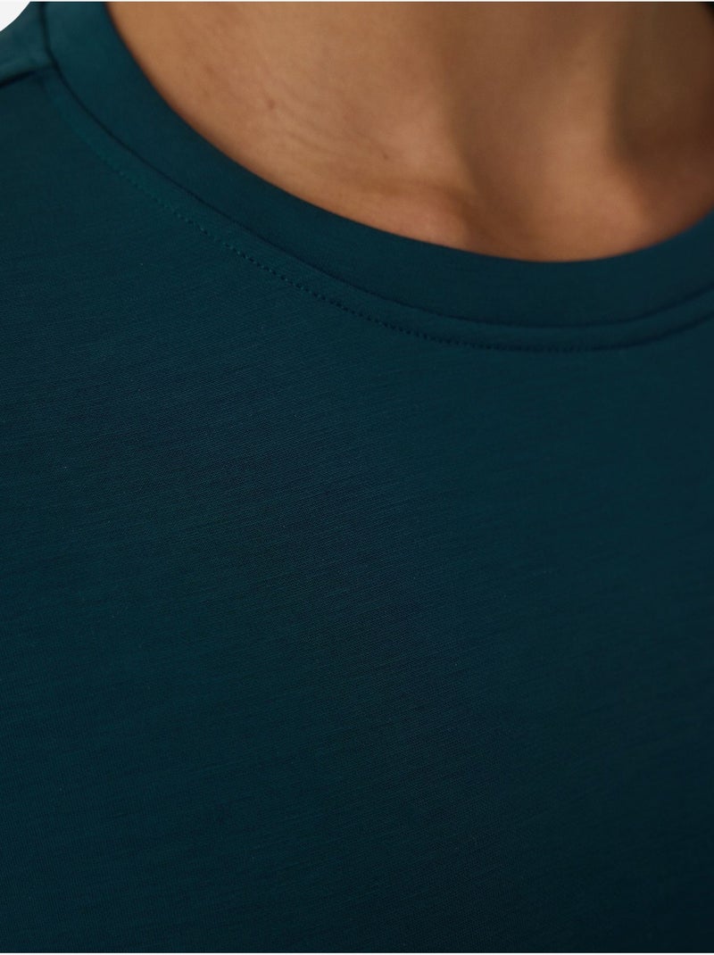 Sweatshirt en modal gratté penti Vert bouteille - Kiabi