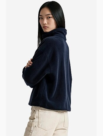 Sweatshirt femme court à demi-zip busem