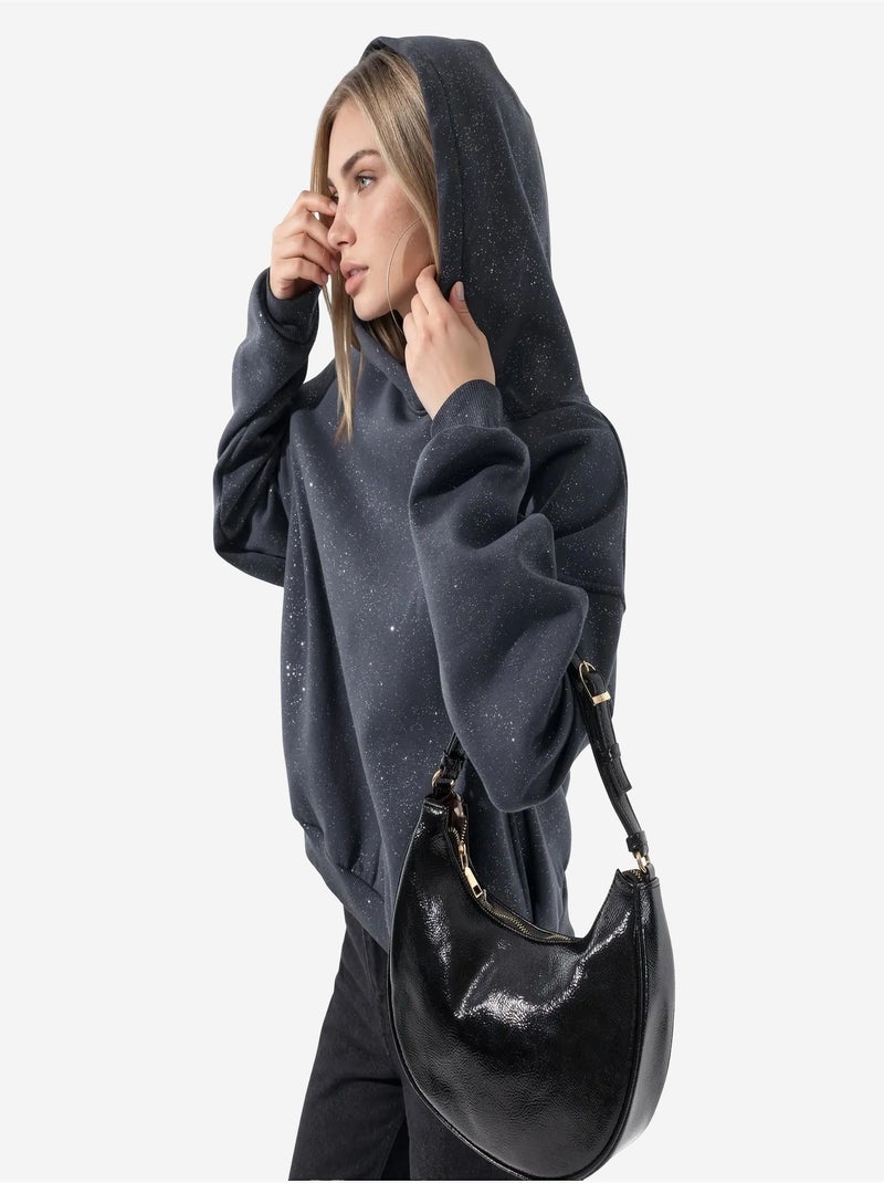 Sweatshirt femme en mélange de coton busem Gris Noir - Kiabi