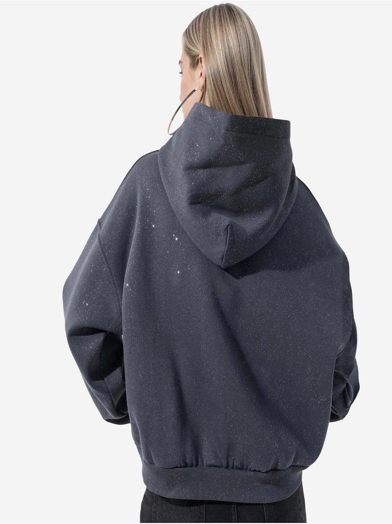Sweatshirt femme en mélange de coton busem Gris Noir - Kiabi