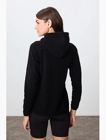 Sweatshirt femme en peluche à capuche et fermeture zippée tommy