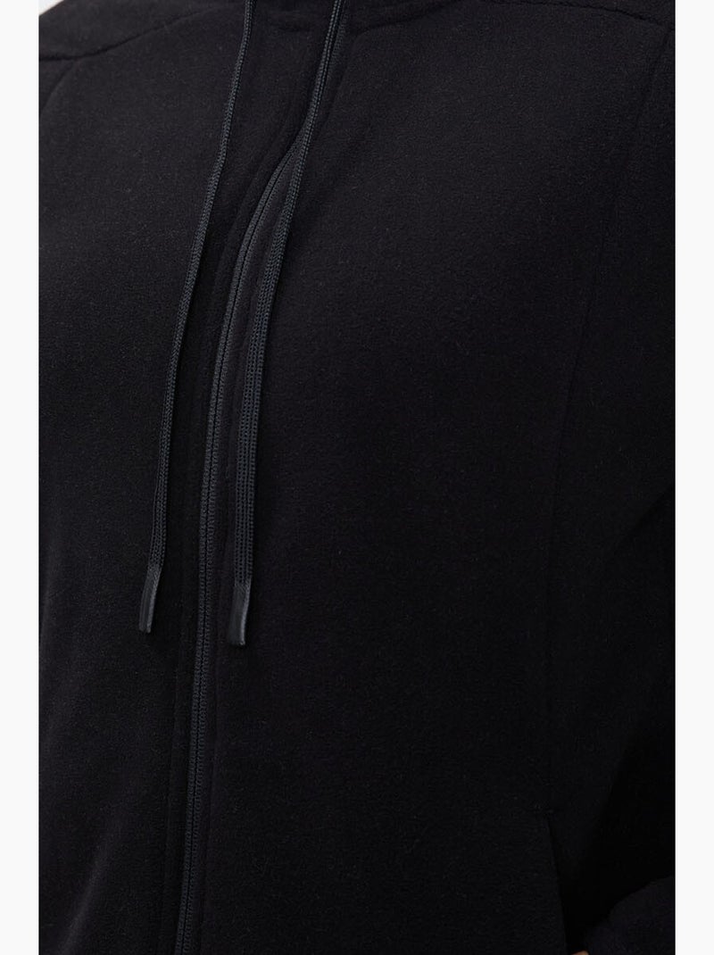 Sweatshirt femme en peluche à capuche et fermeture zippée tommy Noir - Kiabi