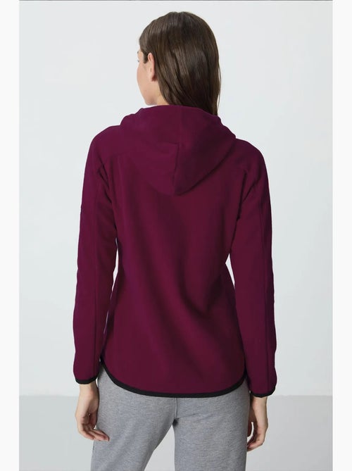 Sweatshirt femme en peluche à capuche et fermeture zippée tommy - Kiabi