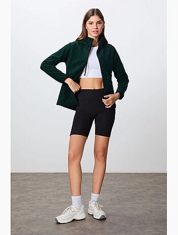 Sweatshirt femme en peluche à capuche et fermeture zippée tommy