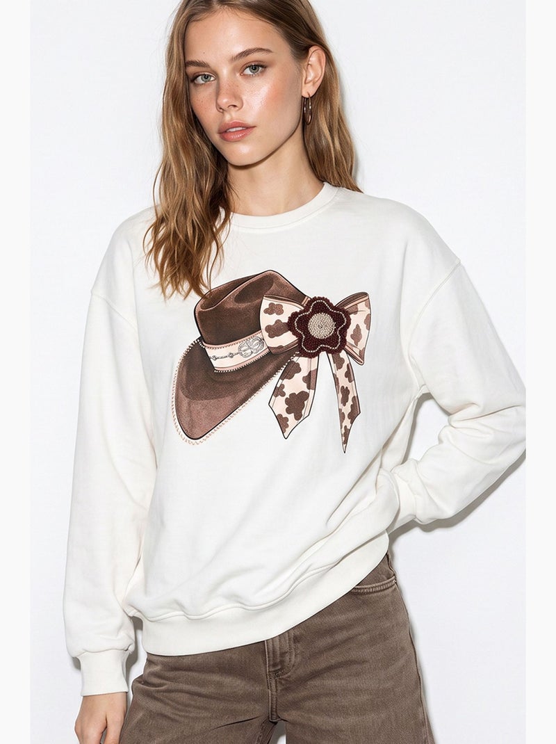 Sweatshirt femme lucci Blanc cassé - Kiabi