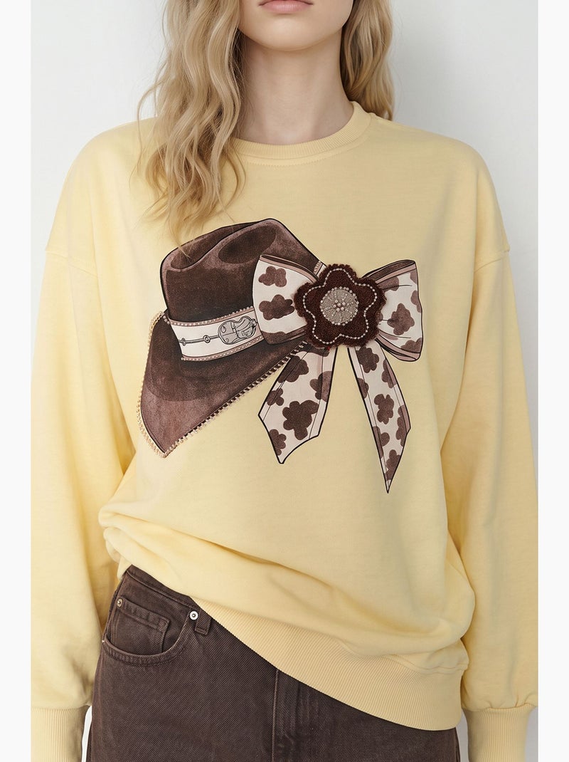Sweatshirt femme lucci Jaune citron - Kiabi