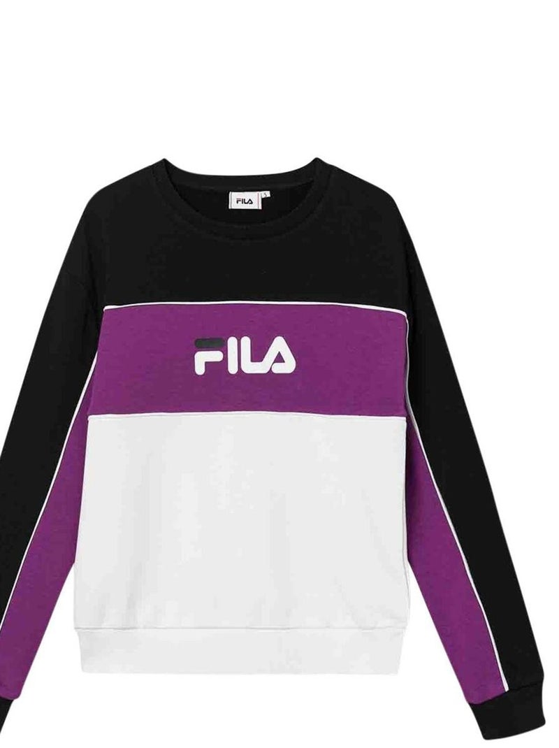 Sweatshirt 'Fila' 'Amina Blocked Crew Sweat' Blanc - Kiabi