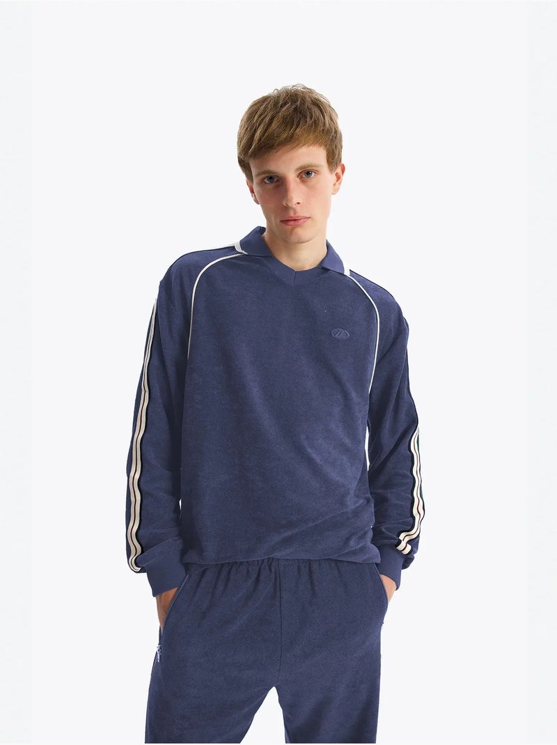 Sweatshirt homme coupe regular à col polo giesto Bleu marine - Kiabi