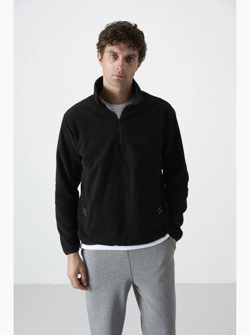 Sweatshirt homme coupe slim à demi-zip en tissu peluche tommy - Kiabi Sweatshirt homme coupe slim à demi-zip en tissu peluche tommy - Kiabi
