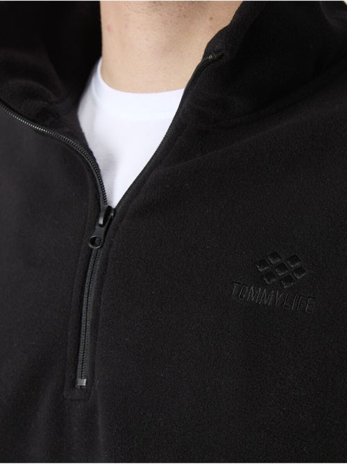 Sweatshirt homme coupe slim à demi-zip en tissu peluche tommy - Kiabi Sweatshirt homme coupe slim à demi-zip en tissu peluche tommy - Kiabi