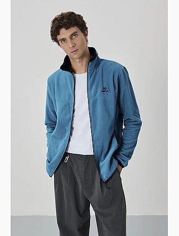 Sweatshirt homme en maille peluche à fermeture éclair tommy