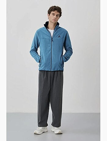 Sweatshirt homme en maille peluche à fermeture éclair tommy