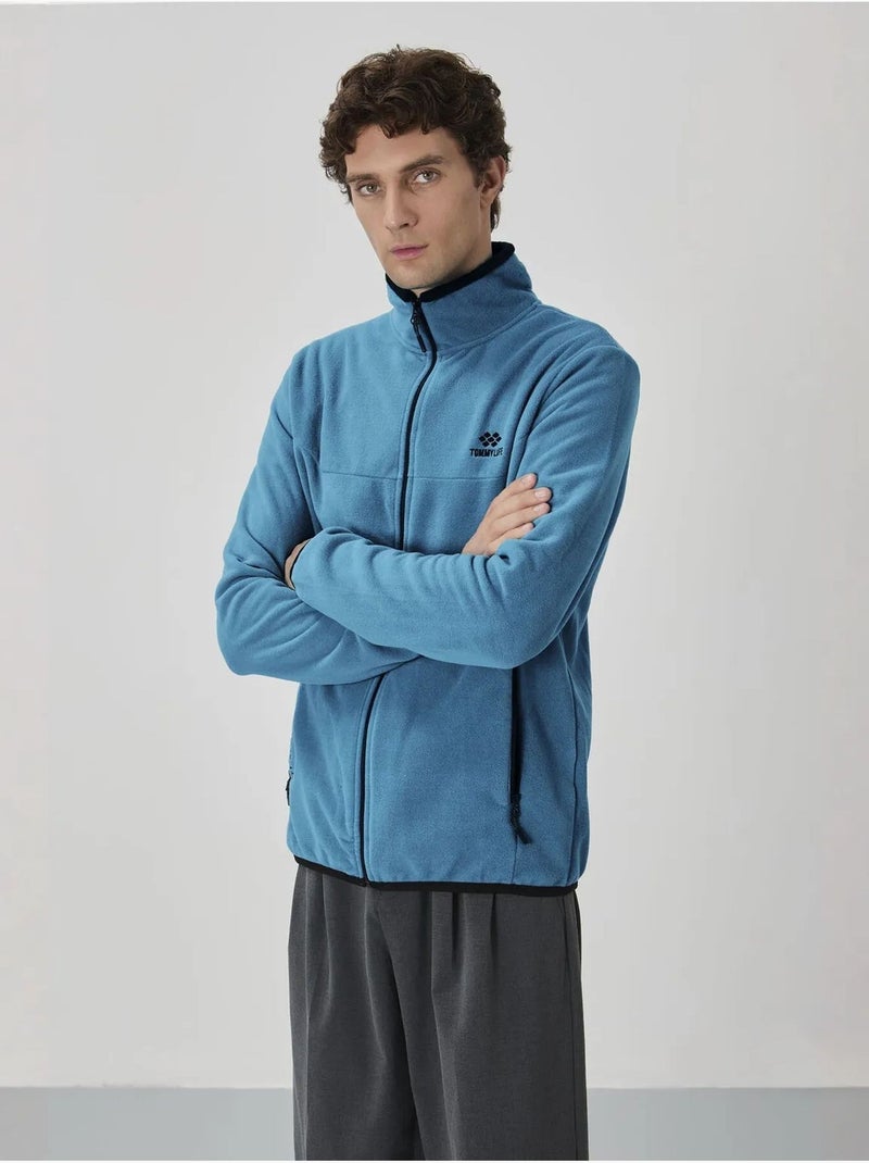 Sweatshirt homme en maille peluche à fermeture éclair tommy Bleu - Kiabi