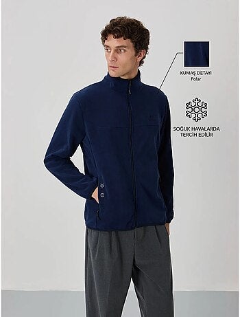 Sweatshirt homme en maille peluche à fermeture éclair tommy
