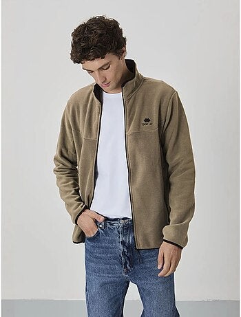 Sweatshirt homme en maille peluche à fermeture éclair tommy