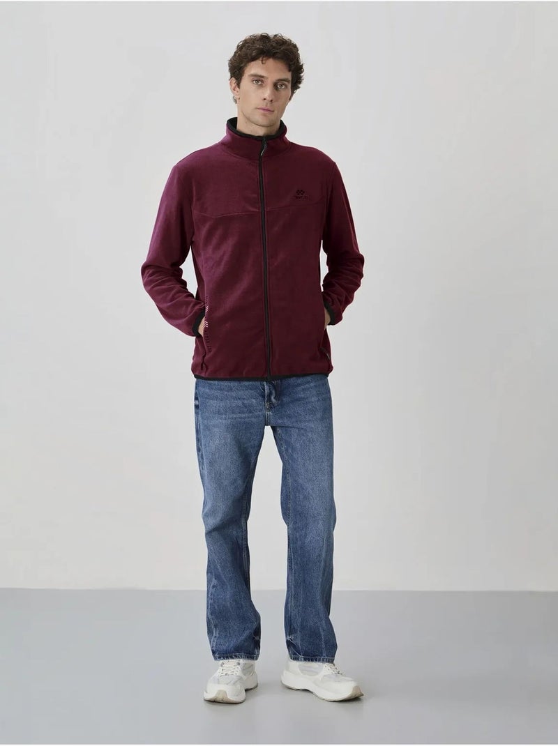 Sweatshirt homme en maille peluche à fermeture éclair tommy Rouge bordeaux - Kiabi
