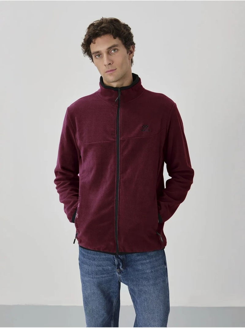 Sweatshirt homme en maille peluche à fermeture éclair tommy Rouge bordeaux - Kiabi