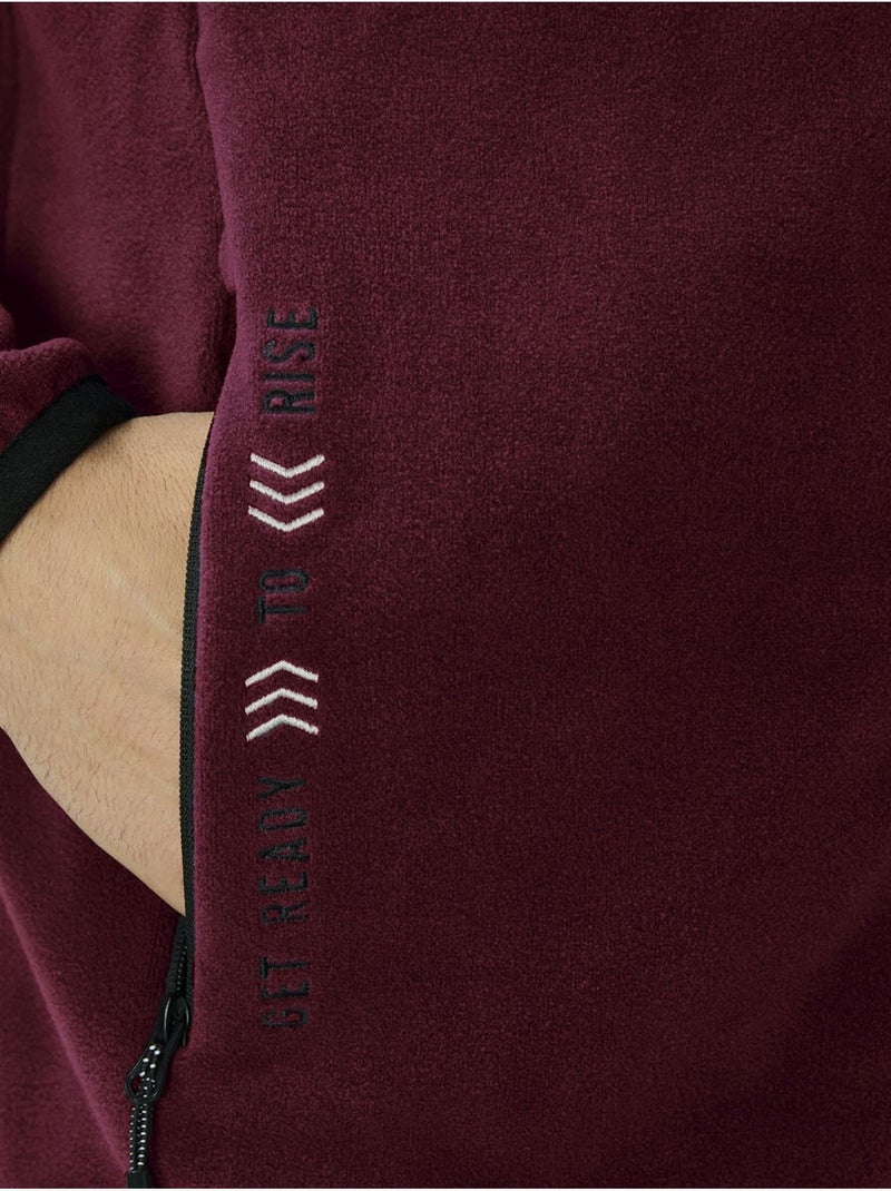 Sweatshirt homme en maille peluche à fermeture éclair tommy Rouge bordeaux - Kiabi