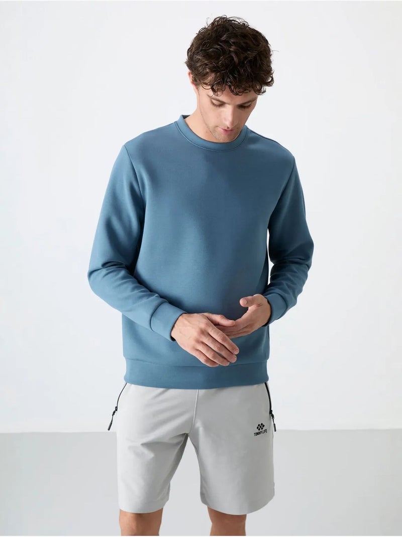 Sweatshirt homme uni à col rond tommy Bleu - Kiabi