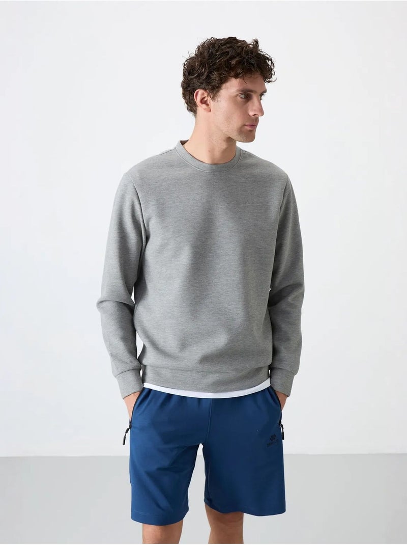 Sweatshirt homme uni à col rond tommy Gris clair - Kiabi
