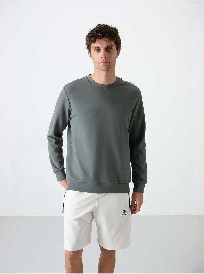 Sweatshirt homme uni à col rond tommy Gris - Kiabi